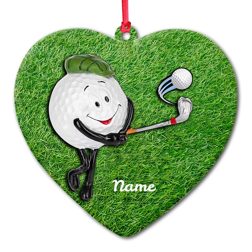 Golf spielen – Personalisierter Weihnachtsschmuck mit Golfmotiv (beidseitig bedruckt)