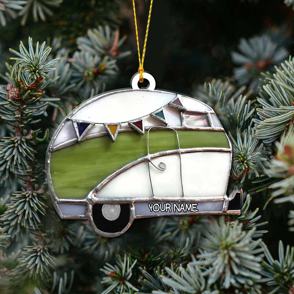 Love Camping - Personalized Christmas Ornament (Printed On Both Sides)