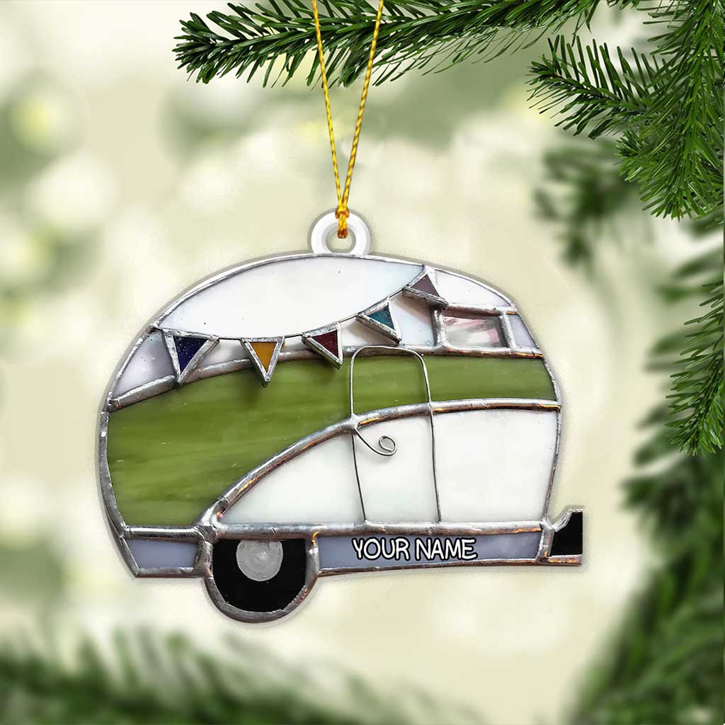Love Camping - Personalized Christmas Ornament (Printed On Both Sides)
