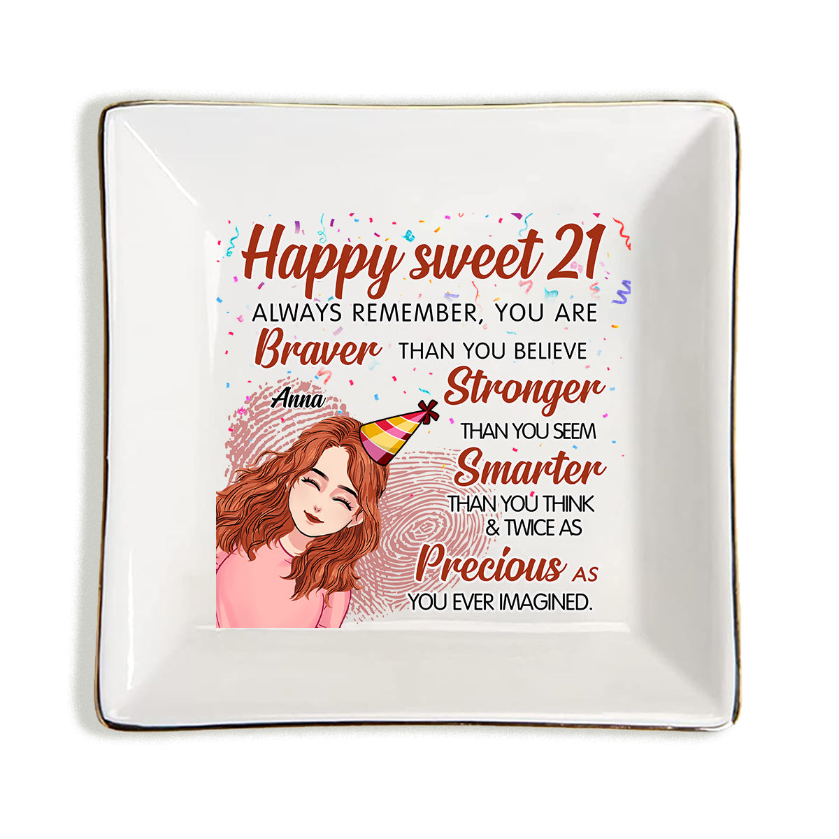 Happy Birthday - Personalized Bestie Jewelry Dish
