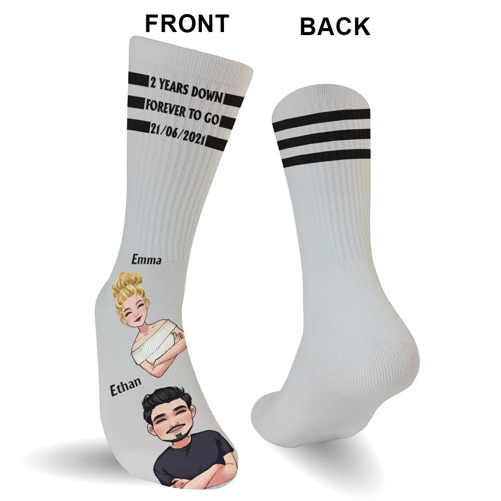 Forever To Go - Personalized Couple Socks