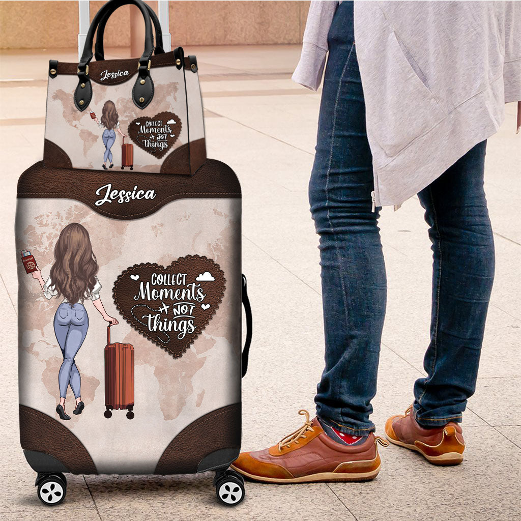 Collect Moments, Not Things - Personalized Travelling Leather Handbag & Luggage Cover