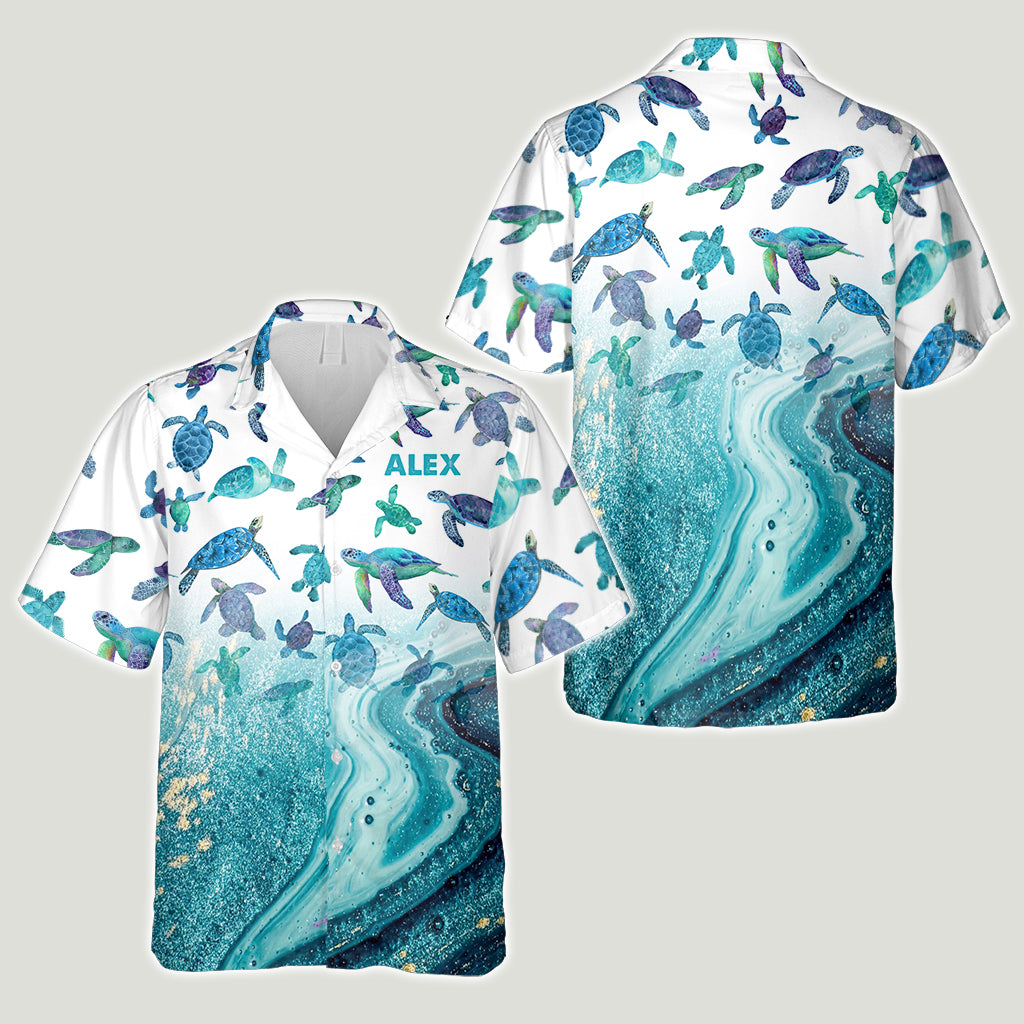 Turtle Lovers Sear Lovers - Personalized Turtle Hawaiian Shirt