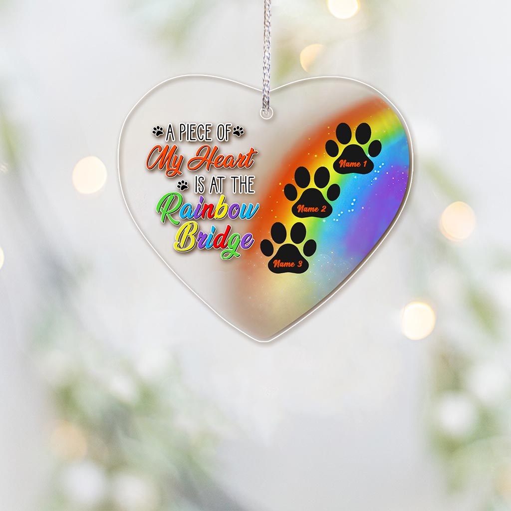 A Piece Of My Heart - Personalized Dog Transparent Ornament