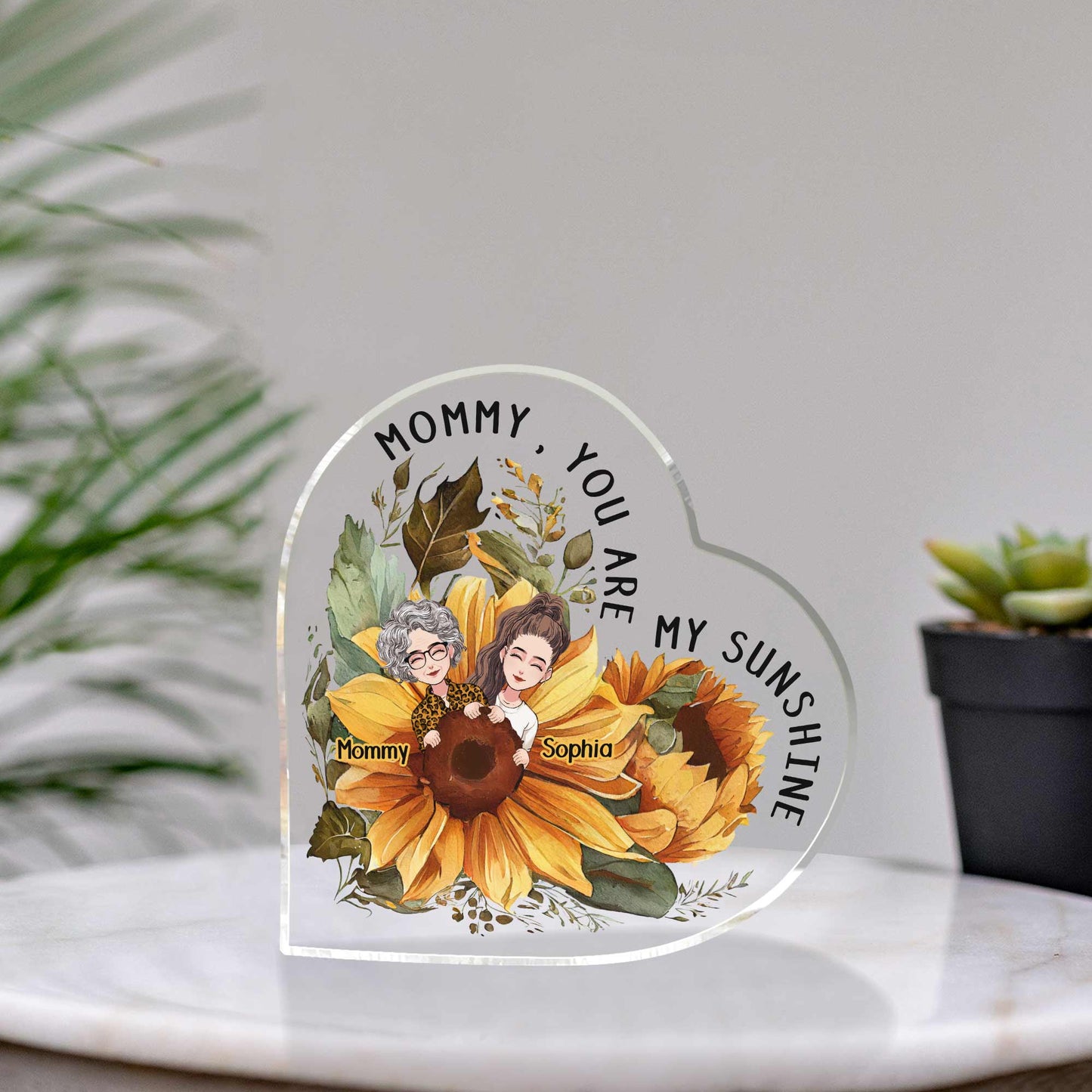 Mom You Are My Sunshine - Personalized Mother Custom Shaped Acrylic Plaque
