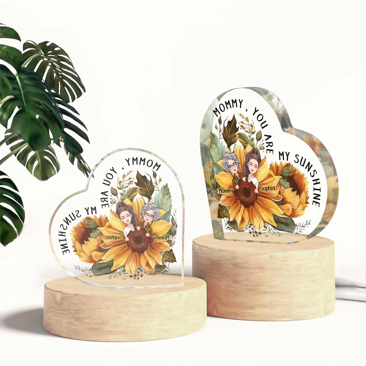 Mom You Are My Sunshine - Personalized Mother Custom Shaped Acrylic Plaque