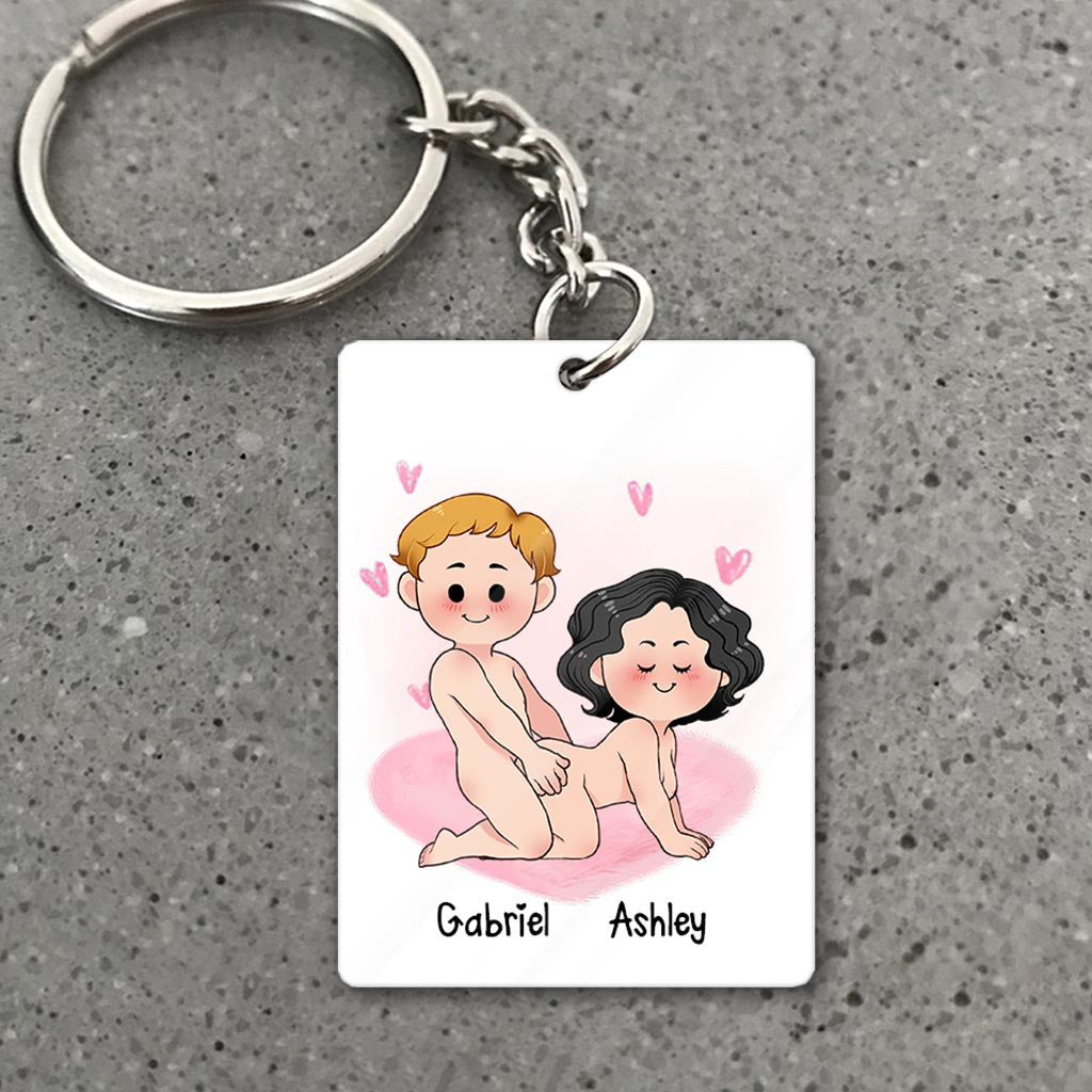 I love You With All My Butt - Personalized Couple Keychain
