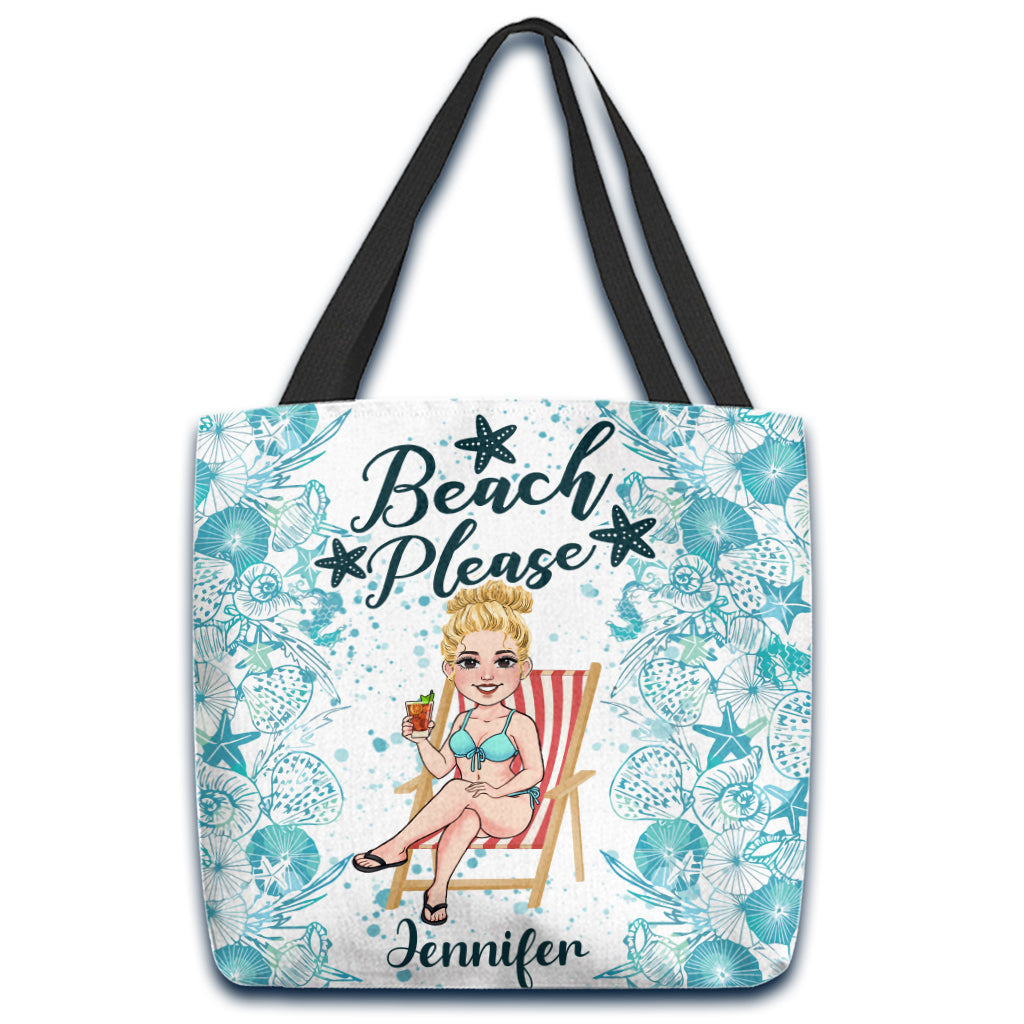 Beach Please! - Personalized Sea Lover Tote Bag