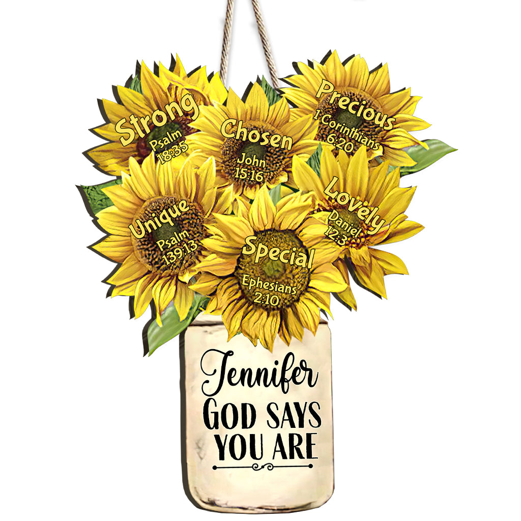 God Says You Are - Personalized Gardening Wood Sign