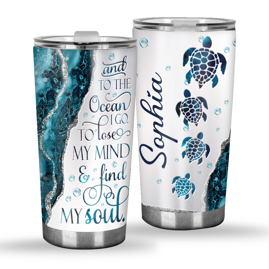 To The Ocean - Personalized Turtle Tumbler