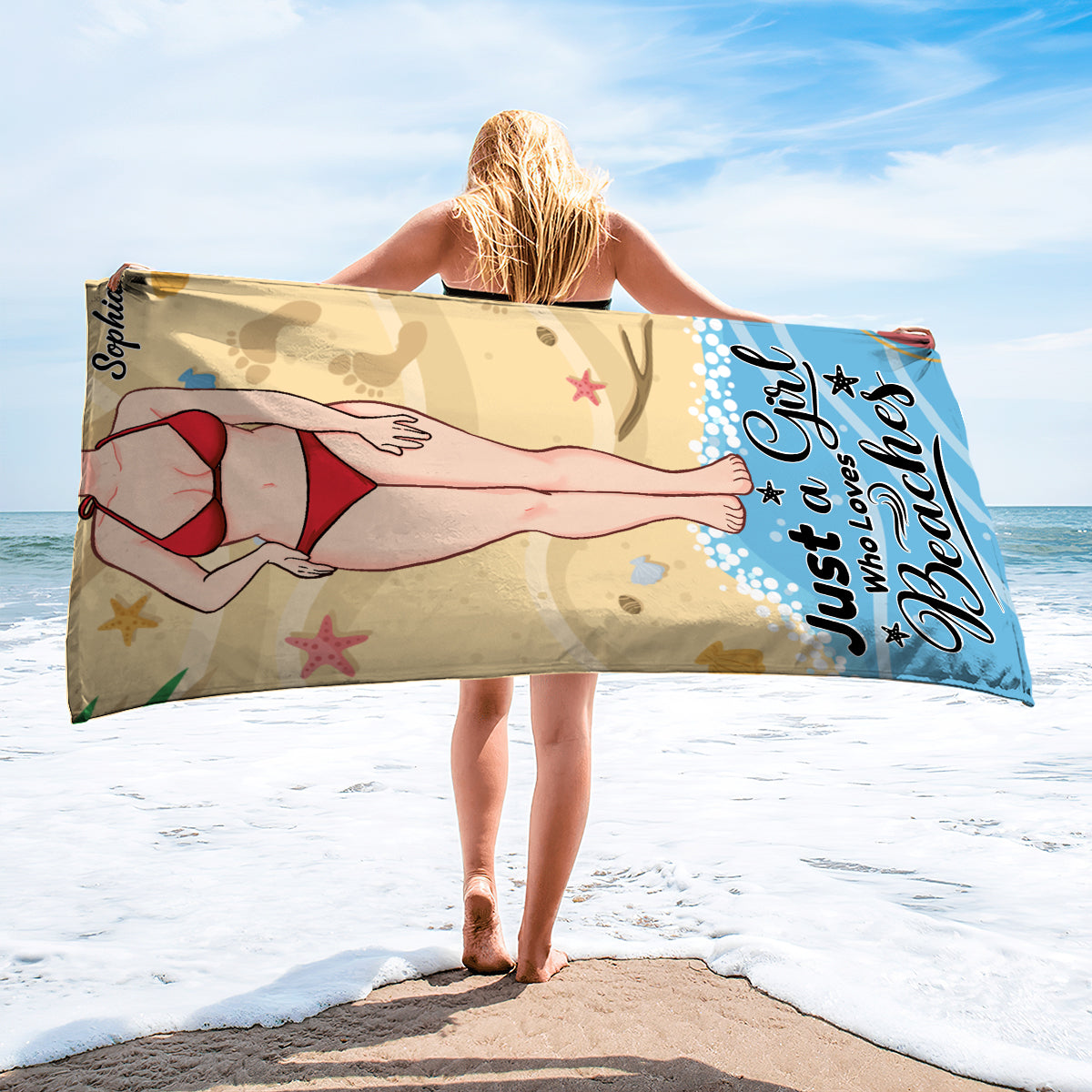 Salty Lil' Beach - Sea Lover gift for friend, sister, girlfriend, wife, mom - Personalized Beach Towel