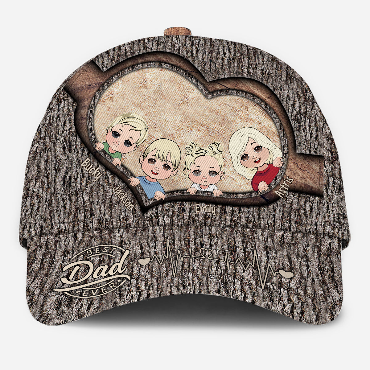 Whenever You Touch This Heart - Gift for dad, grandma, grandpa, mom, uncle, aunt, brother, sister - Personalized Classic Cap