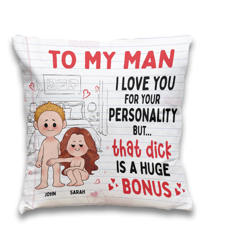I Love You For Your Personality - Personalized Couple Couple Throw Pillow
