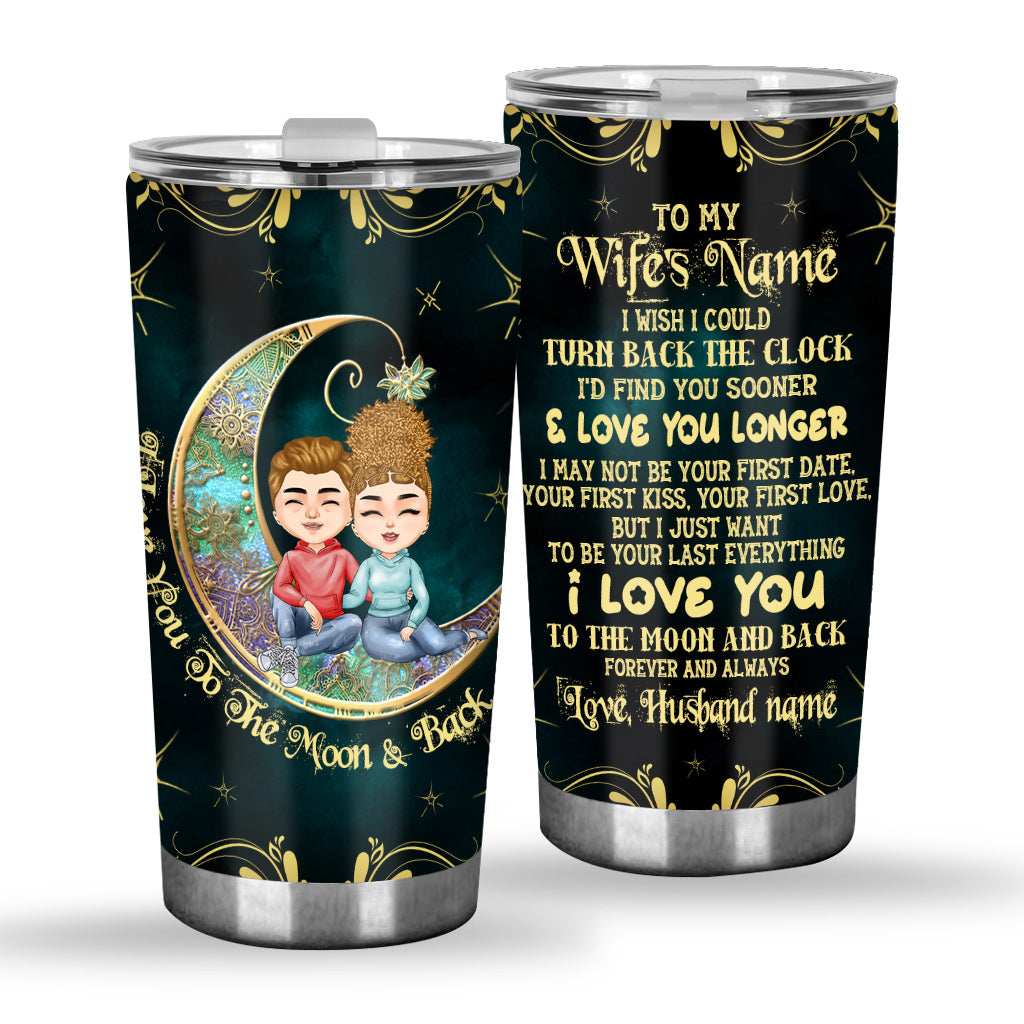 I Love You To The Moon - Personalized Couple Tumbler