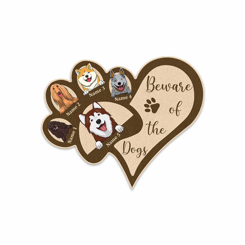 Home Is Where My Dogs Are - Personalized Shaped Doormat