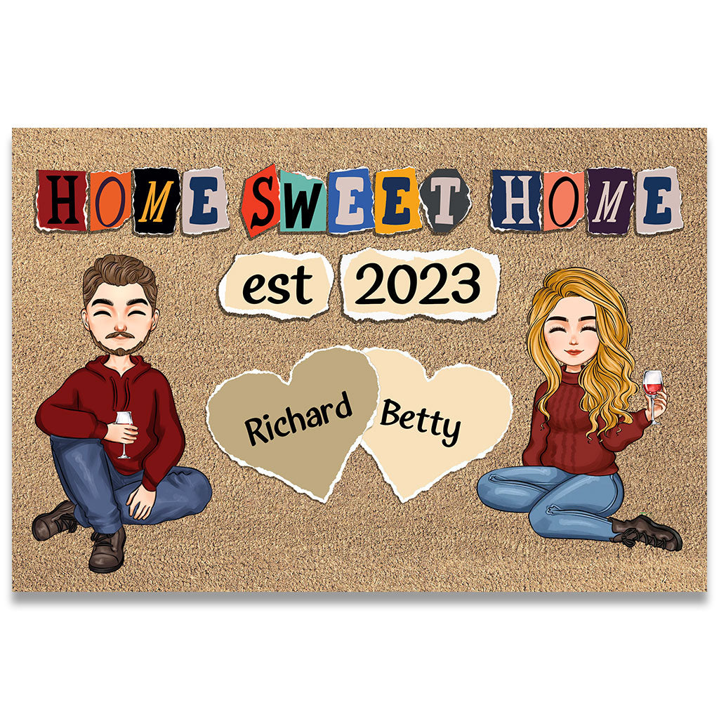 Home Sweet Home - Personalized Couple Doormat