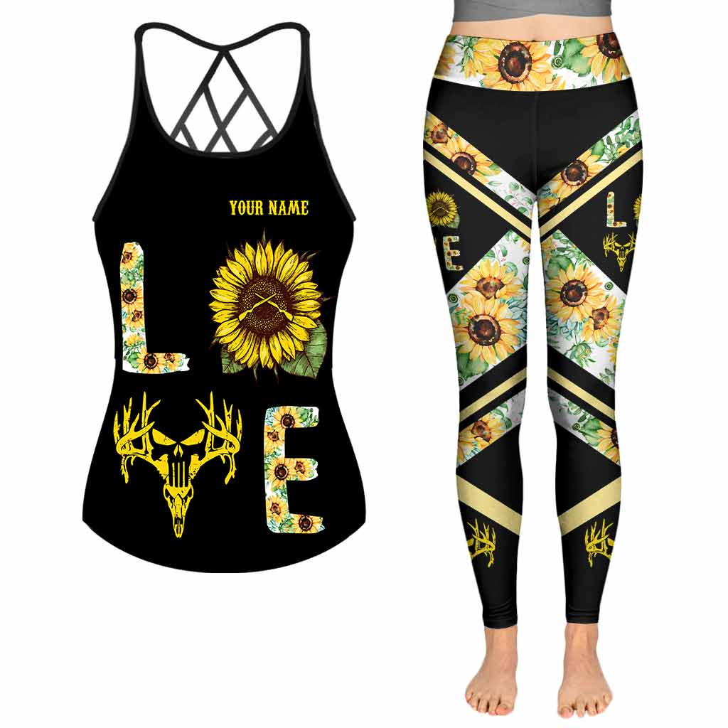 Country Girl - Personalized Hunting Cross Tank Top and Leggings