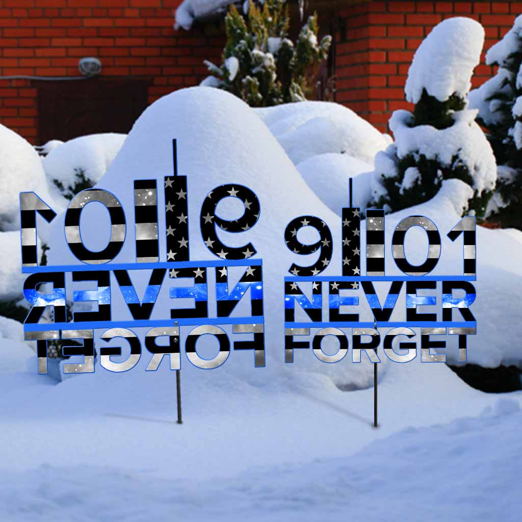 Never Forget - Police Metal Garden Art