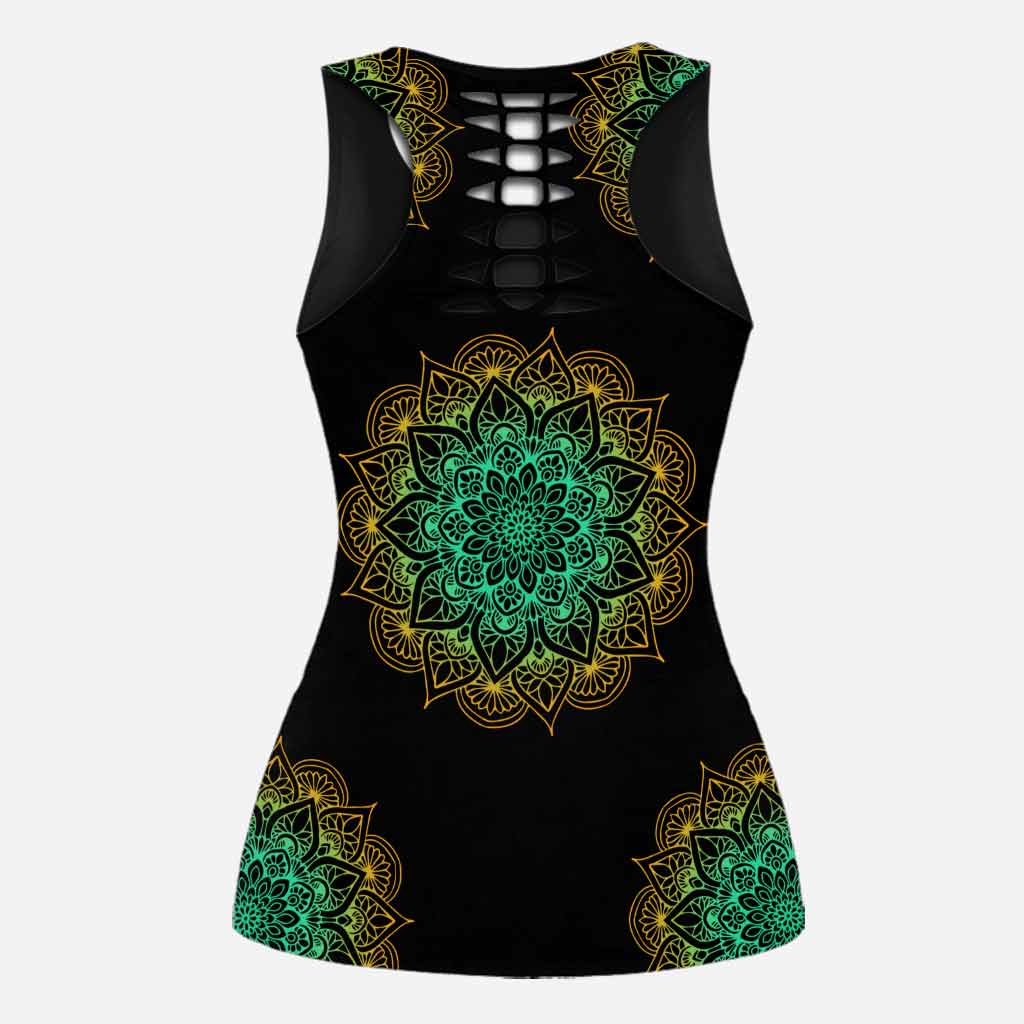 Inhale The Good - Personalized Yoga Hollow Tank Top and Leggings