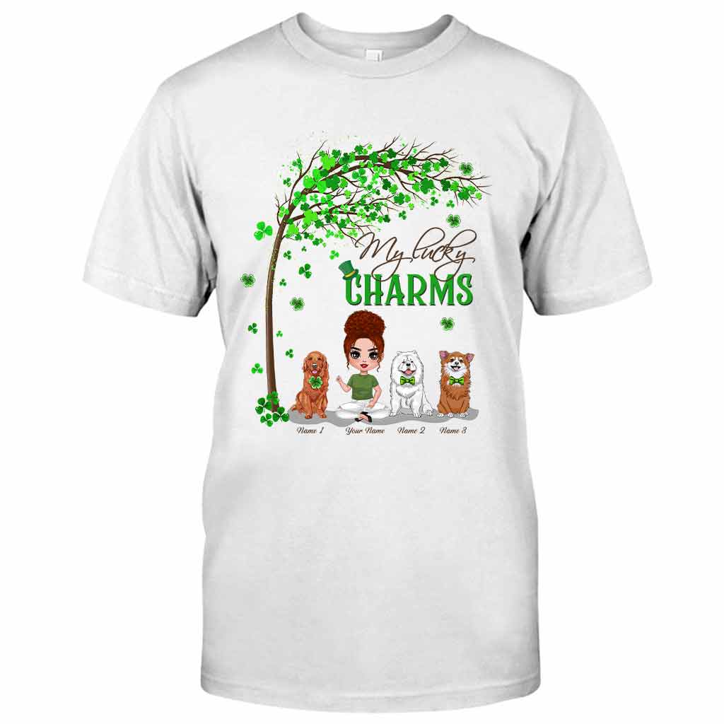 Patrick Day Irish Dogs And Girl - Personalized T-shirt and Hoodie
