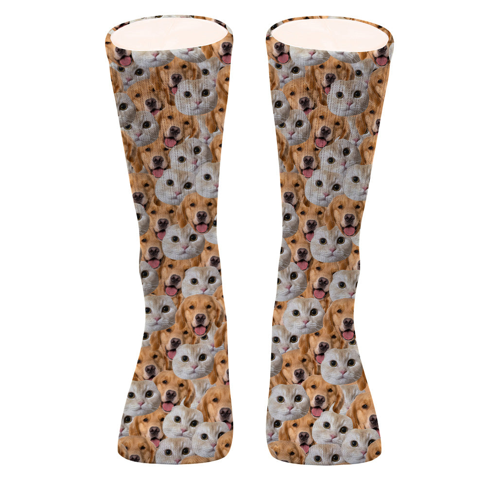 Individuell bedruckbare Socken mit Gesichtsmotiv – Personalisierte Hundesocken