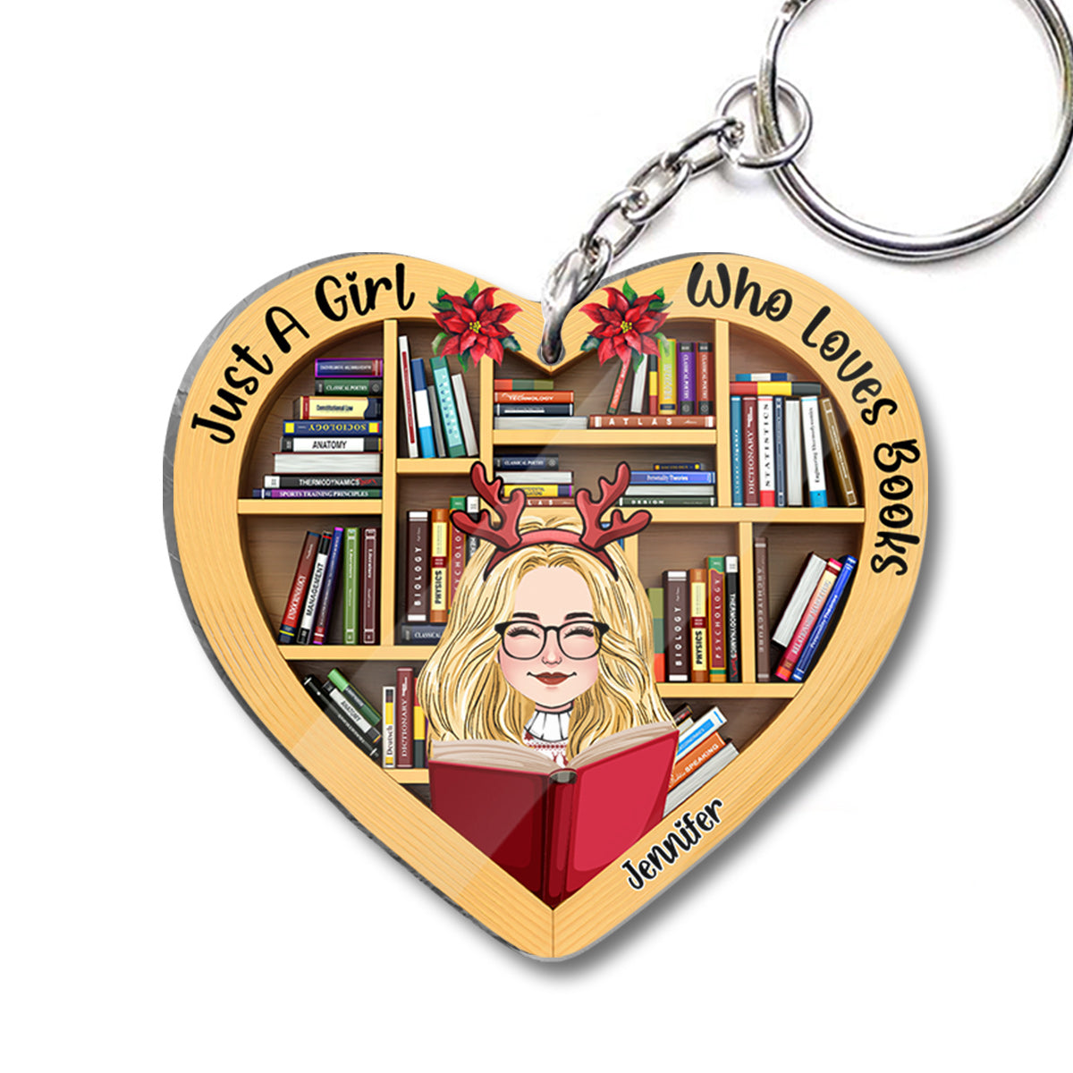 Just A Girl Who Loves Book - Personalized Book Keychain