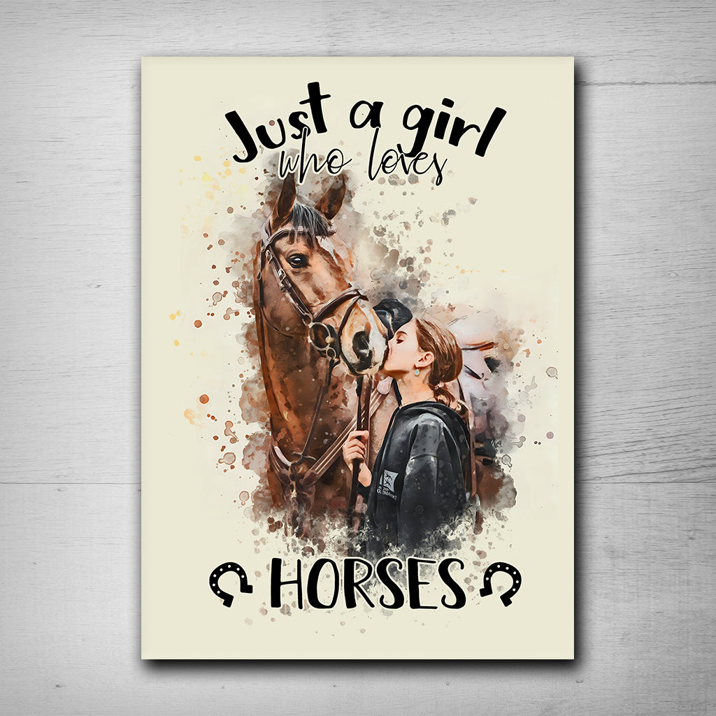 Just A Girl Who Loves Horses - Personalized Horse Rectangle Metal Sign