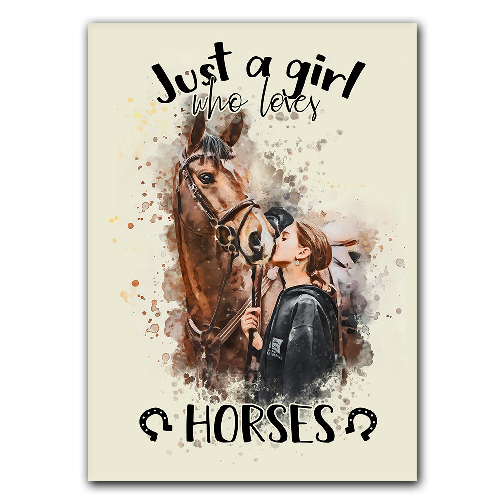 Just A Girl Who Loves Horses - Personalized Horse Rectangle Metal Sign