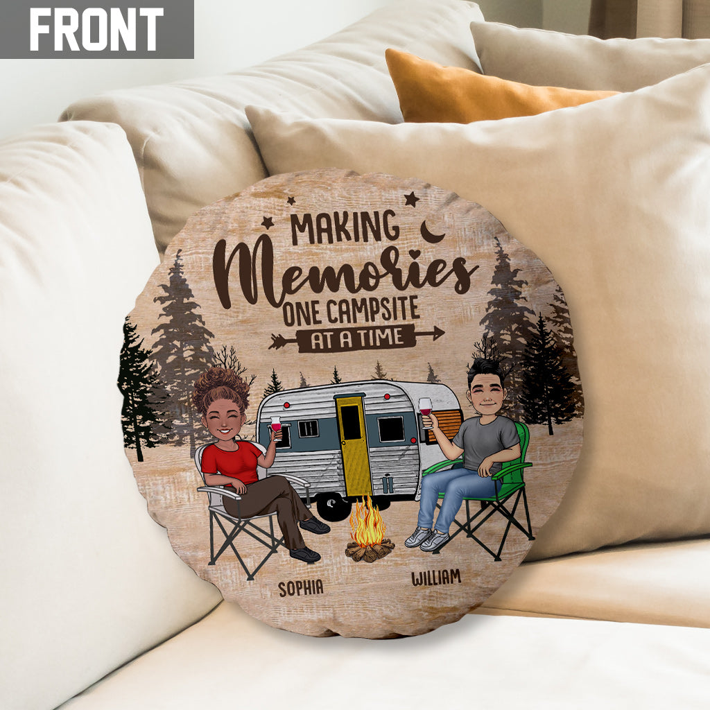 Happy Camper - Camping gift for husband, wife, boyfriend, boyfriend - Personalized Shaped Pillow