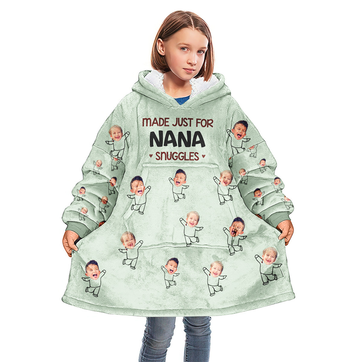 I Love Being Grandma Sunflower - Personalized Mother's Day Grandma Blanket Hoodie