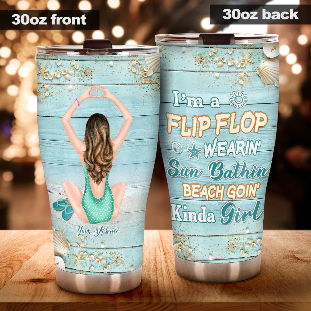 Just A Girl Who Loves Beaches - Personalized Sea Lover Tumbler