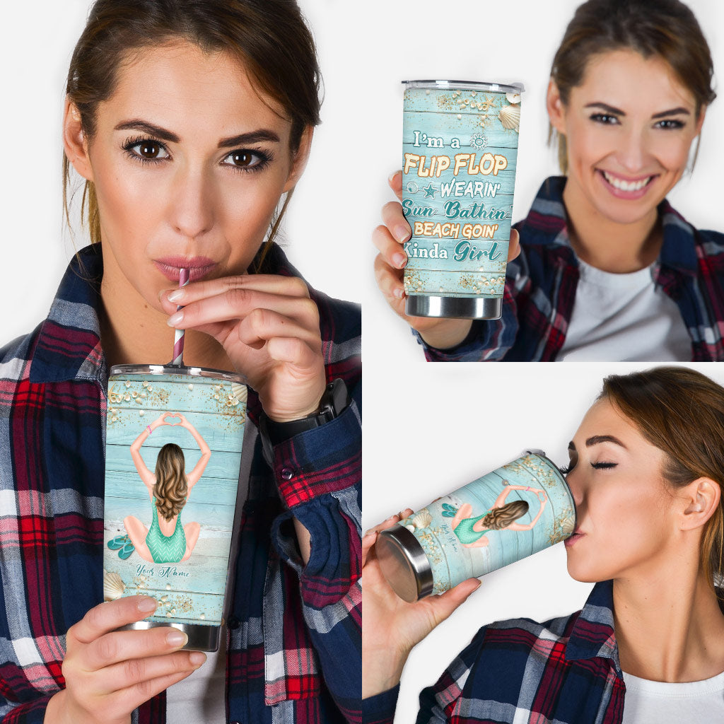 Just A Girl Who Loves Beaches - Personalized Sea Lover Tumbler