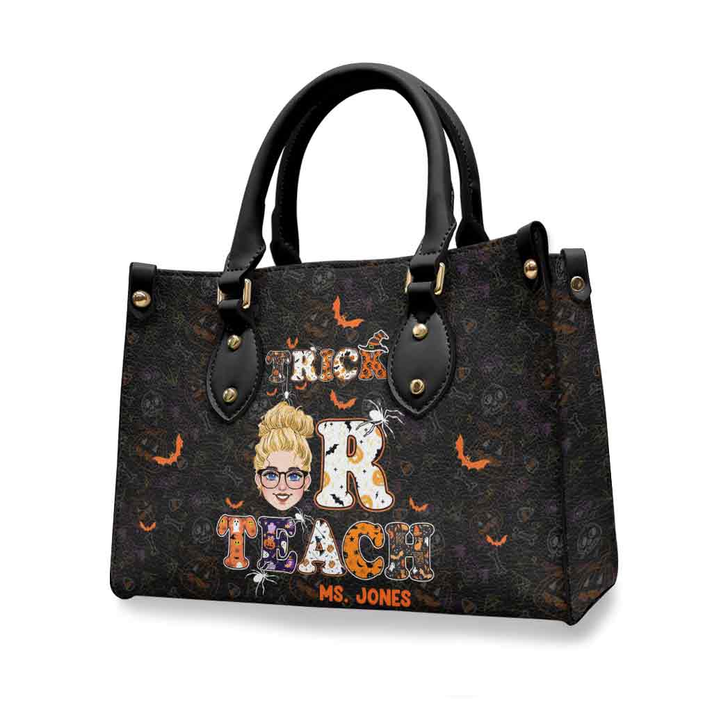 Treat Or Teach - Personalized Teacher Leather Handbag
