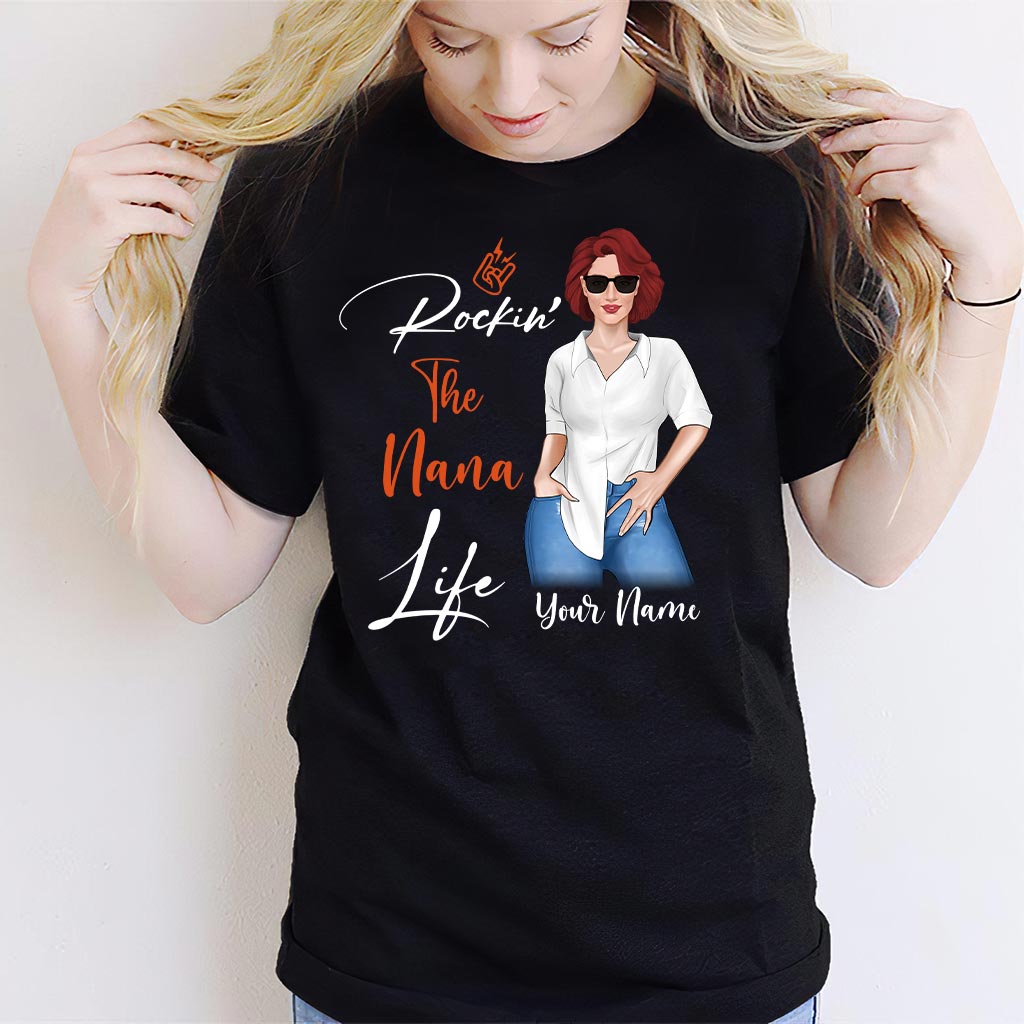 Rockin The Nana Life - Personalized Grandma T-shirt and Hoodie