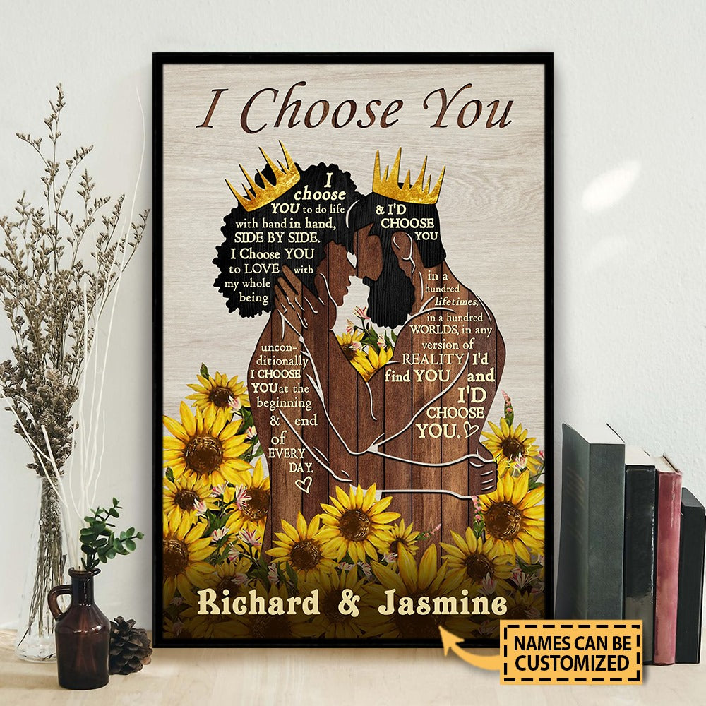 I Choose You - Personalized Couple Canvas and Poster 0124
