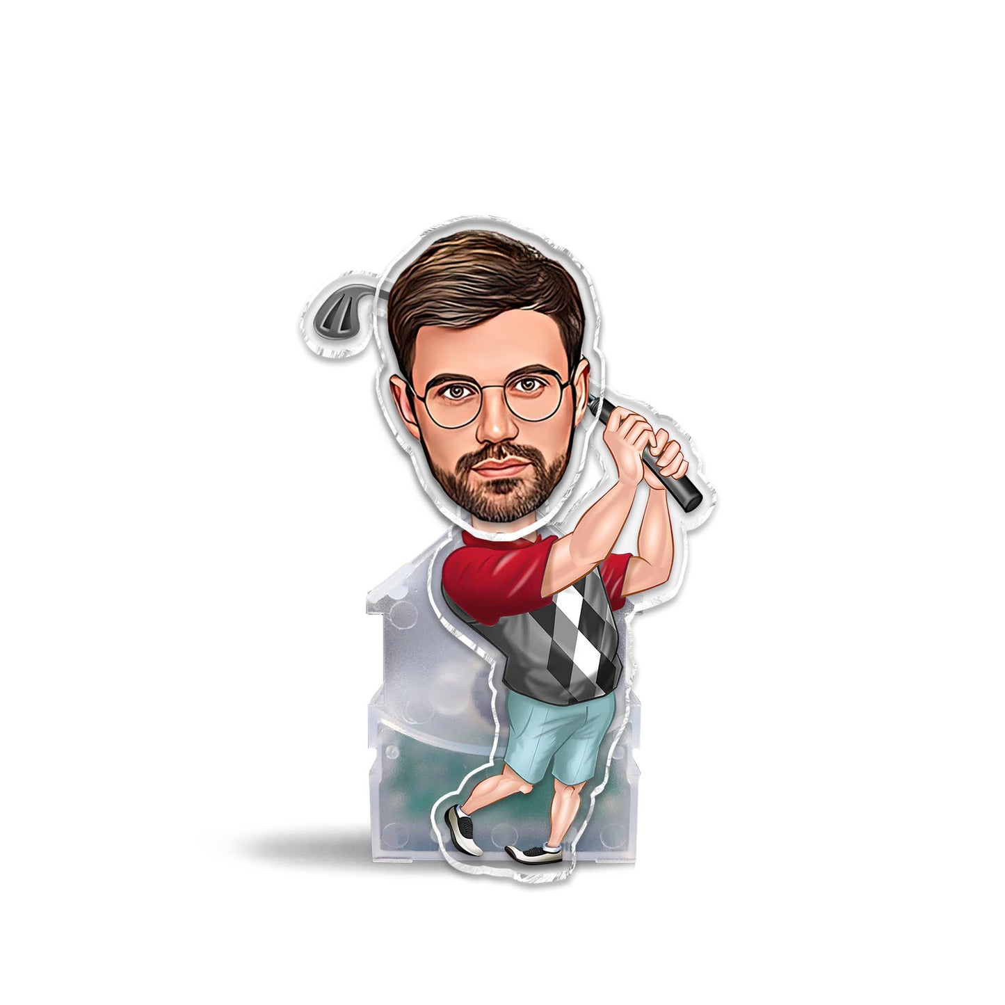 Lustige Fotofigur – Personalisierter Golf-Wackelkopf