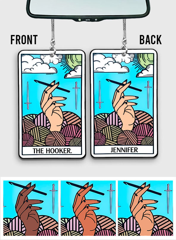 Der Hocker – Personalisierter gehäkelter Auto-Anhänger