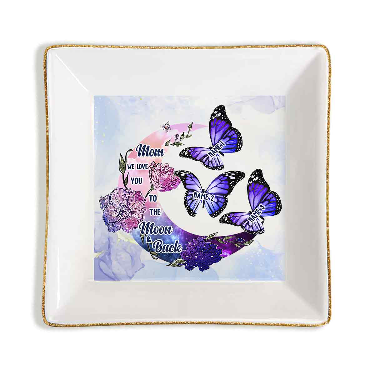 I Love You To The Moon And Back - Personalized Mother's Day Mother Jewelry Dish