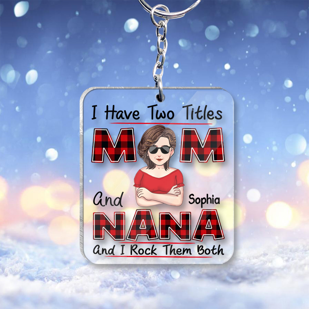 I Have Two Title - Personalized Mother's Day Mother Transparent Keychain