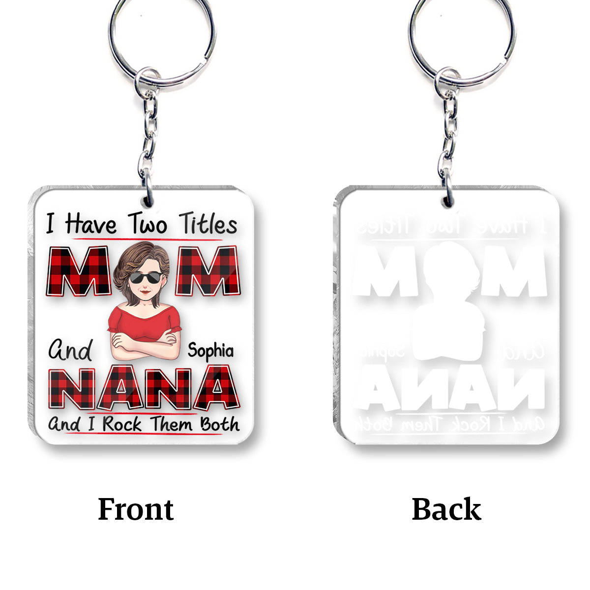 I Have Two Title - Personalized Mother's Day Mother Transparent Keychain