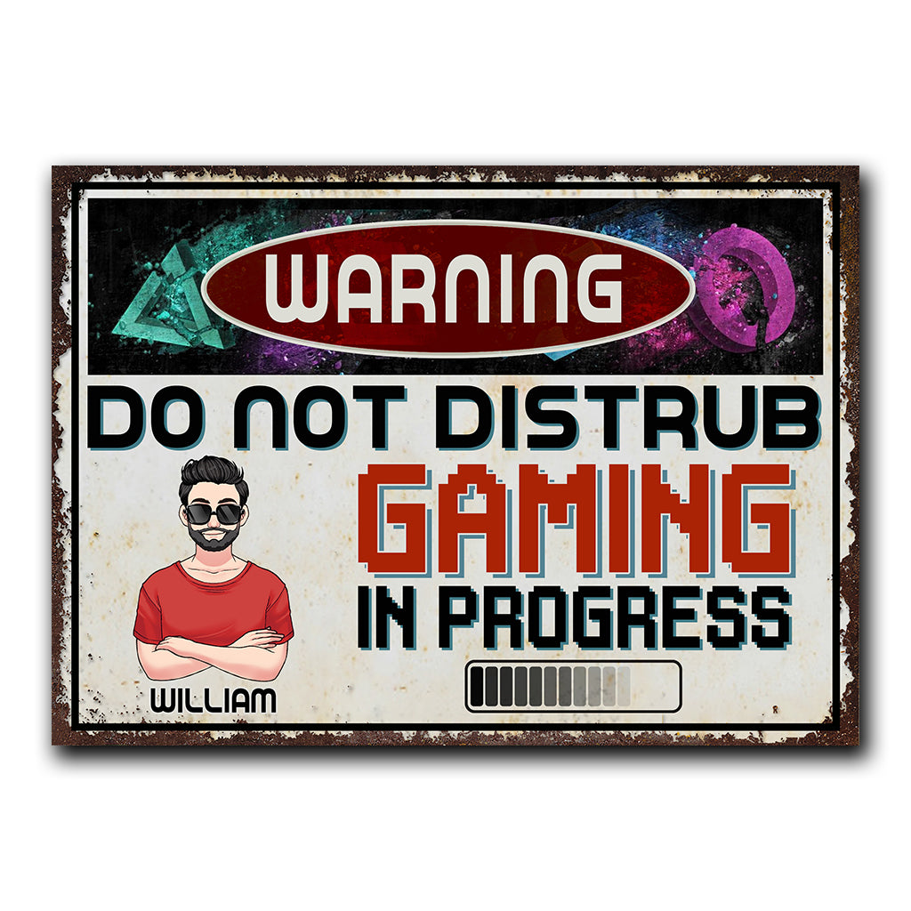 Gaming In Progress - Personalized Video Game Rectangle Metal Sign