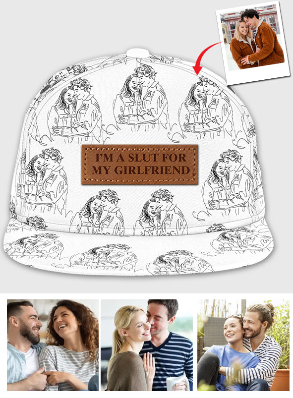 Custom Couple Line Drawing - Boyfriend and Girlfriend gift for boyfriend - Personalized Snapback