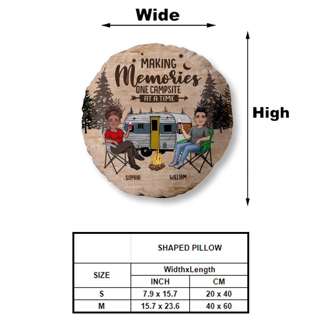 Happy Camper - Camping gift for husband, wife, boyfriend, boyfriend - Personalized Shaped Pillow