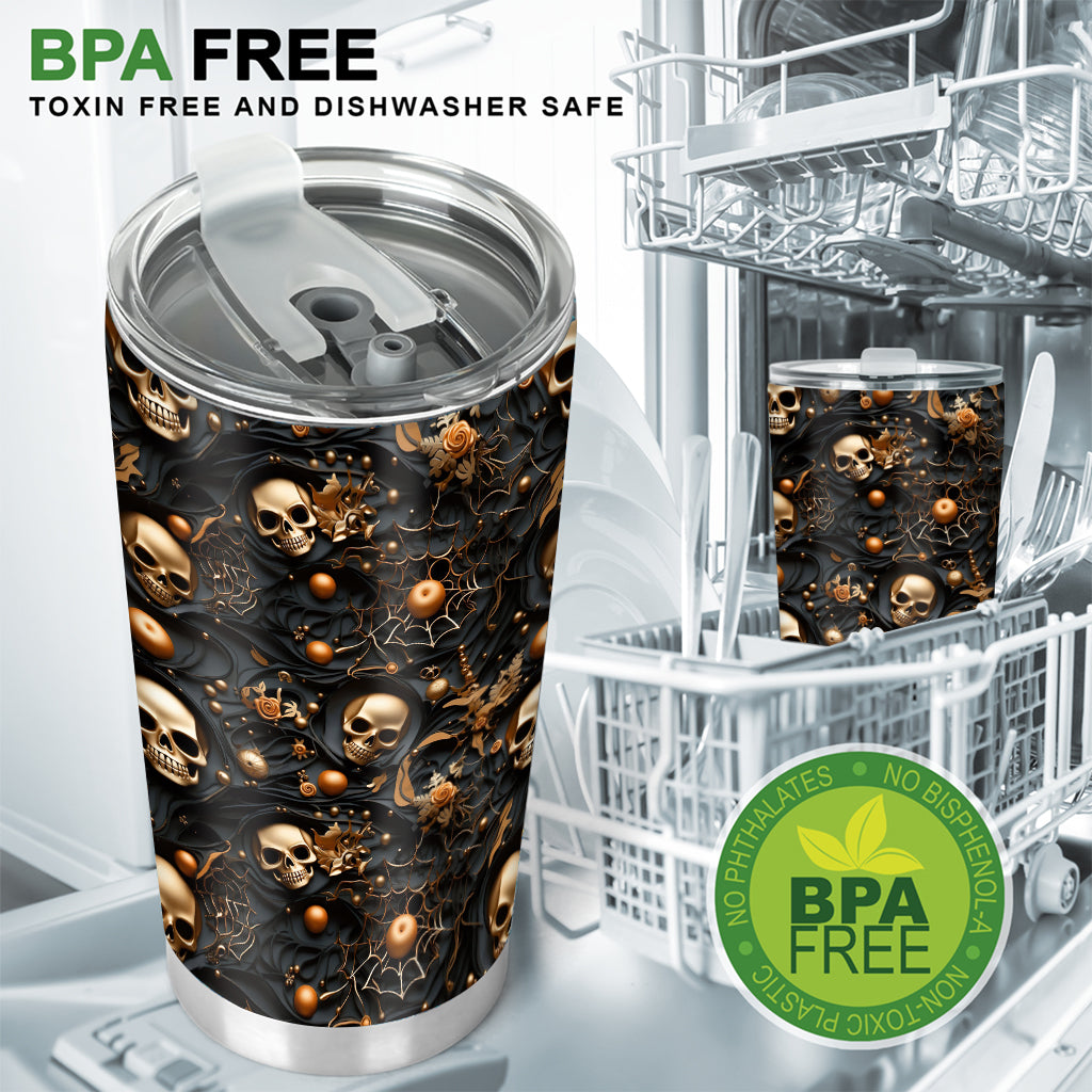 Gold Skull - Personalized Skull Tumbler