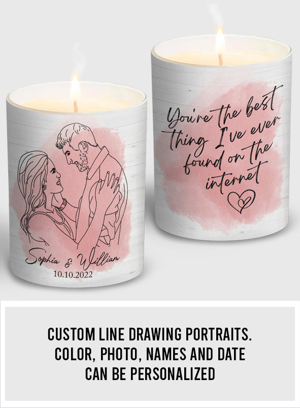 Best Thing On the Internet - Personalized Husband And Wife Candle With Wooden Lid