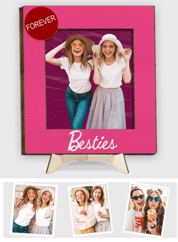 Besties Forever - Personalized Bestie 2 Layered Wood Sign / Wood Plaque