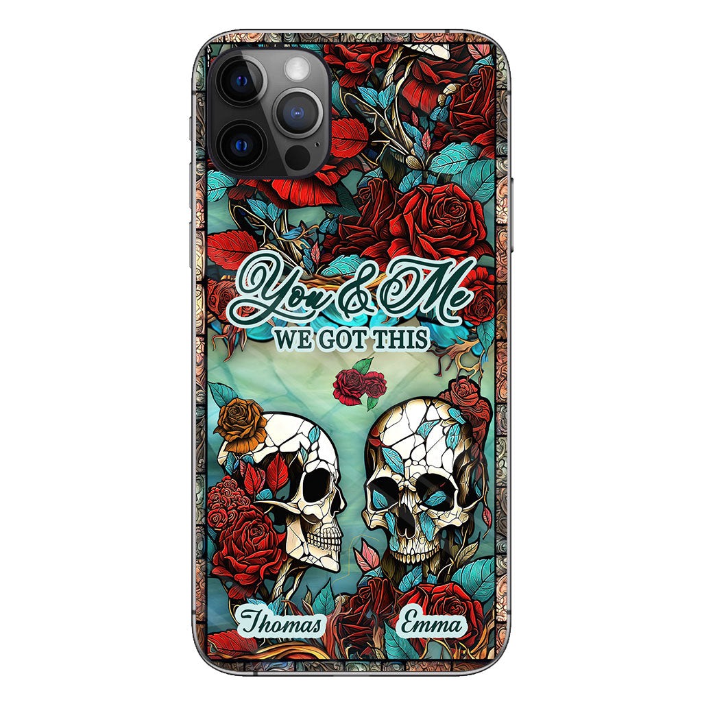 Skull Couple - Skull gift for husband, wife, boyfriend, girlfriend - Personalized Phone Case