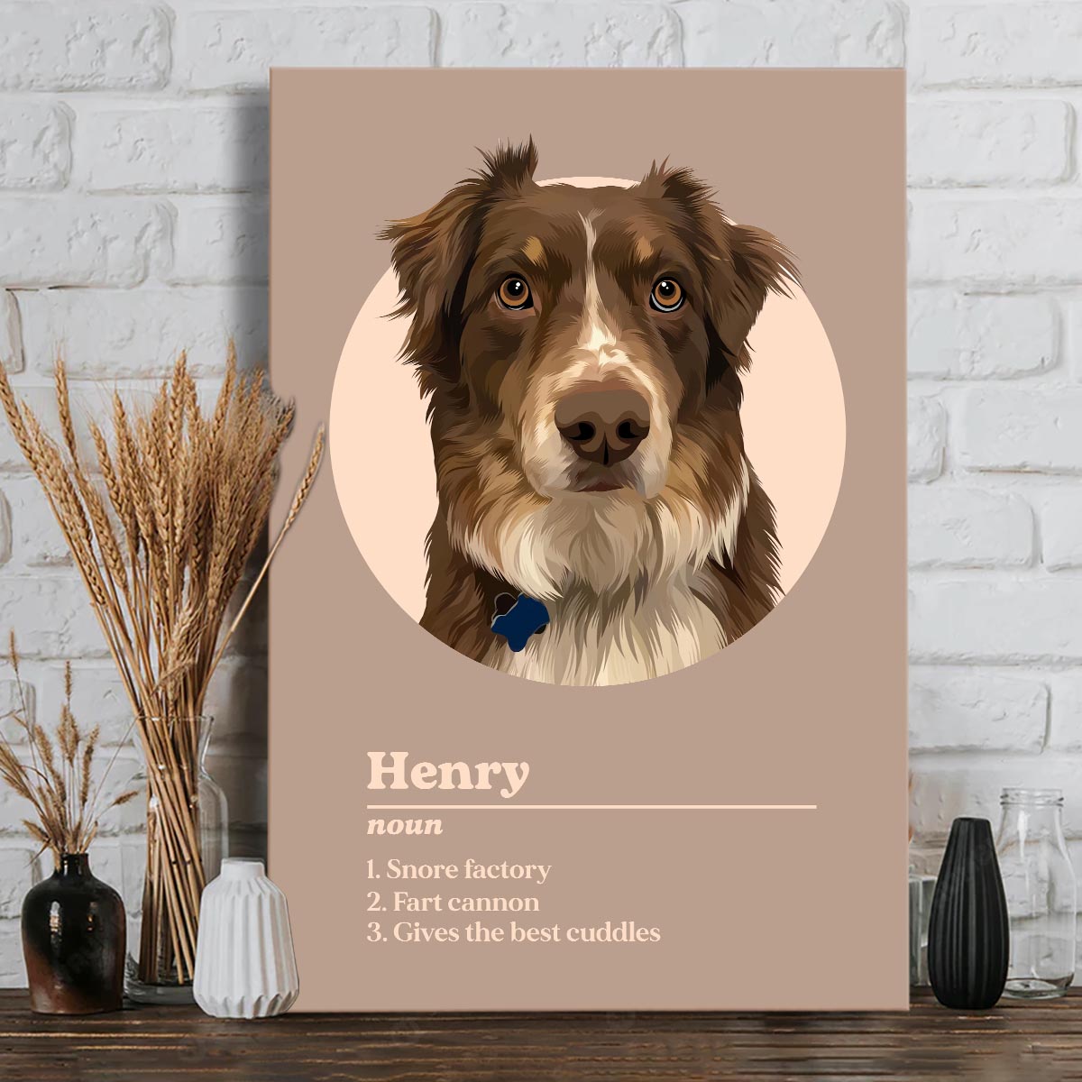 Pet Portrait Definition - Personalized Dog Canvas And Poster