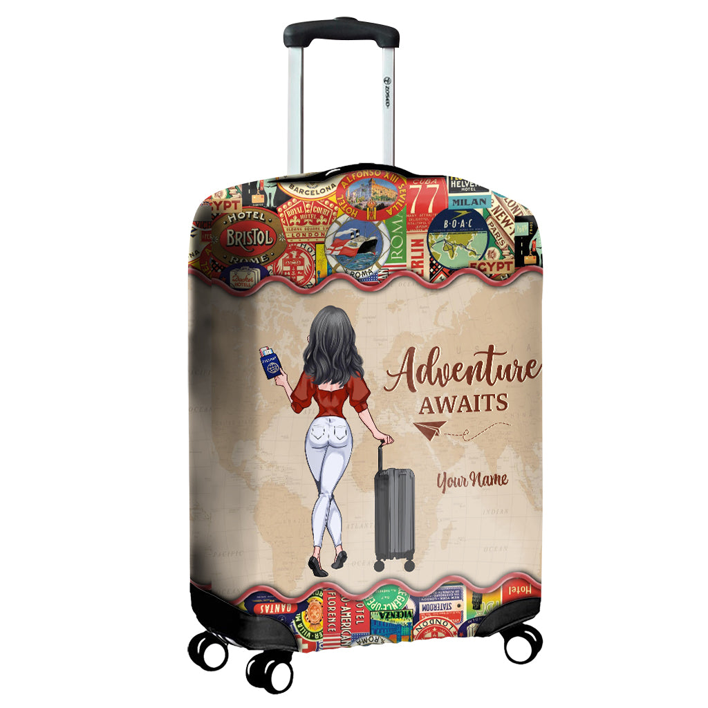 Adventure Awaits - Personalized Travelling Luggage Cover