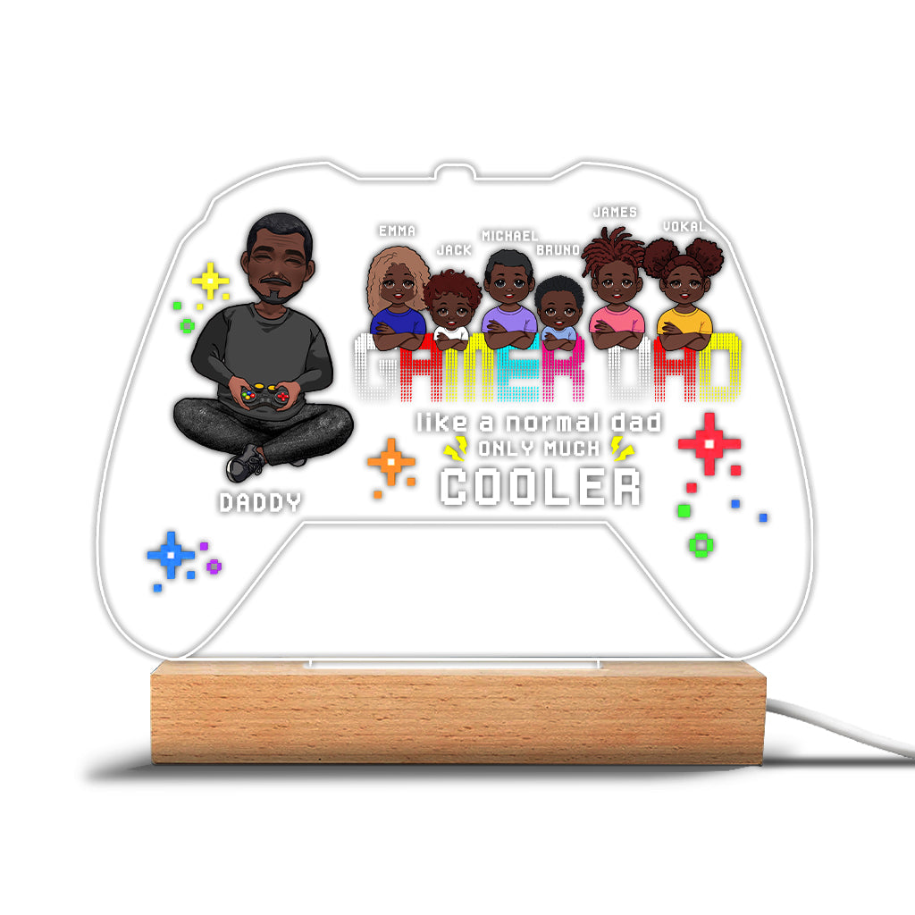 Gamer Dad - Personalized Video Game Shaped Plaque Light Base